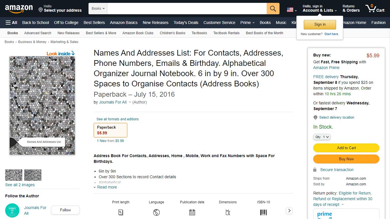 Names And Addresses List: For Contacts, Addresses, Phone Numbers ...